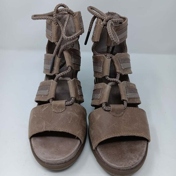 SOREL Joanie II Ghillie Lace Wedge Sandal Brown Size 8 US - Picture 2 of 6